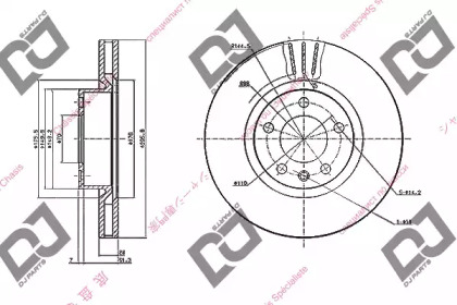 Тормозной диск DJ PARTS BD1767